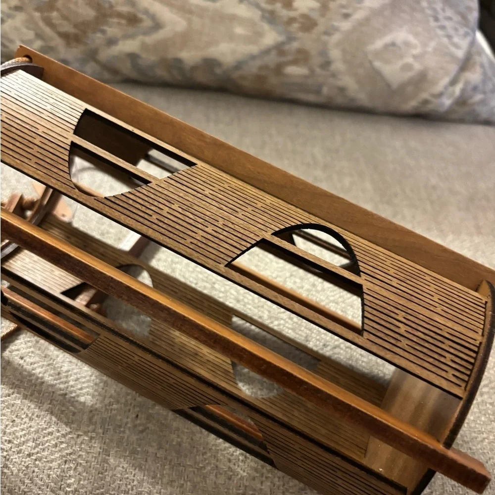 Behrens Laser Craft  Wooden Wine Bottle Holder Cherry Wood